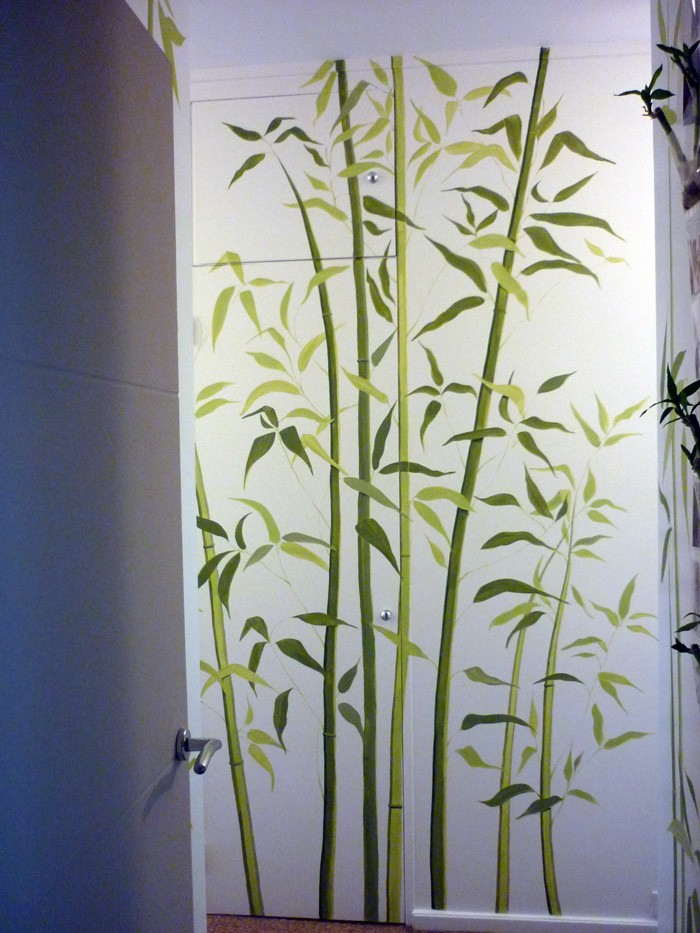 Déco à la peinture effet  bambous 